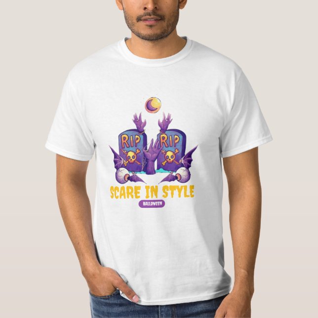 Camiseta Sinister Whimsy: Purple e Orange Ilustrativo (Frente)