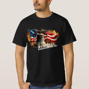 Camiseta Sino da Liberdade Arte para Celebração do Dia 4 de