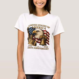 Camiseta Sino de Águia da Liberdade do 250º Aniversário dos