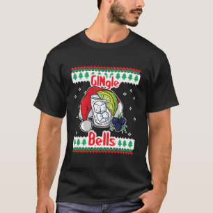 Camiseta Sino de Natal Copo de Gin Tônica Papai Noel Feio