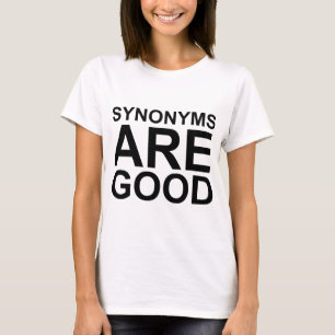 Camiseta SINÔNIMOS SÃO BOAS Palavra grosseira Engraçado Lin