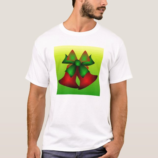 Camiseta Sinos De Natal Em Branco (Frente)