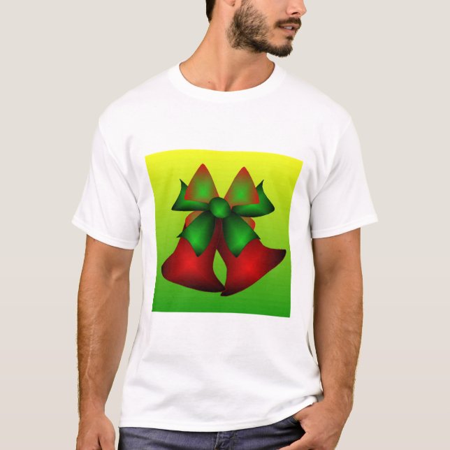 Camiseta Sinos De Natal Em Preto (Frente)