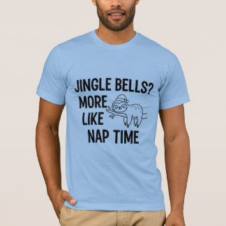 Camiseta Sinos de Natal Mais Como Hora da Soneca | Sloth Na