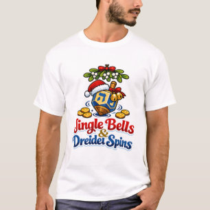 Camiseta Sinos e giros do Driedel Christmukkah Hanukkah