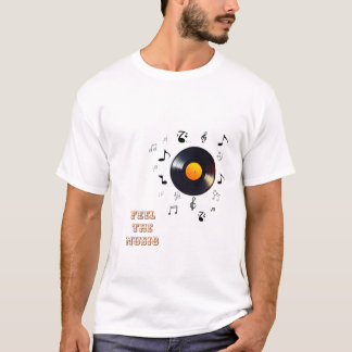 Camiseta Sinta a música - Arte retrô-vinil