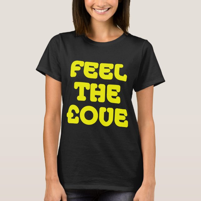 Camiseta Sinta a £ ove - Amarelo no escuro (Frente)