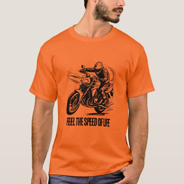 Camiseta Sinta a velocidade ​ ​ da vida, Racer em movimento (Frente)