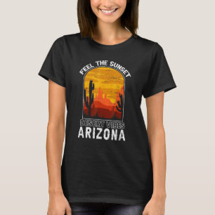 Camiseta Sinta O Deserto Sunset Vibes Arizona Saguaro Cactu