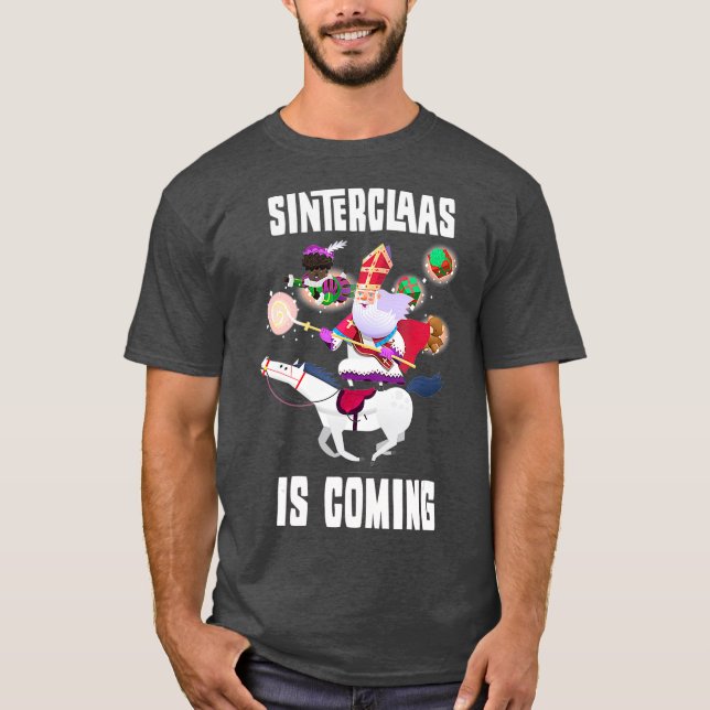 Camiseta Sinterklaas vem como presente de natal engraçado (Frente)