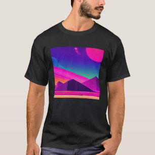 Camiseta Síntese de onda futurista retro onda sintética fut