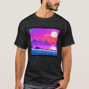 Camiseta Síntese de onda futurista retroonda sci fi 4