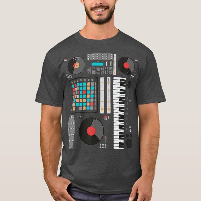 Camiseta Sintesizador de Música Eletrônica Techno Music DJ (Frente)