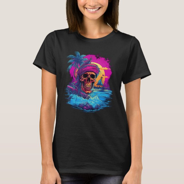 Camiseta Sintetização do naufrágio do Synthwave inspira o c (Frente)