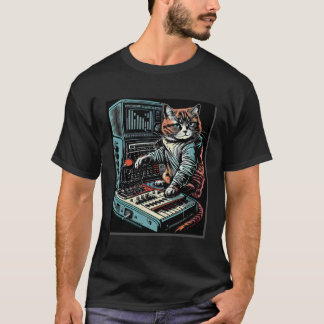 Camiseta Sintetizador de Gato Sintetizador Analógico Equipa
