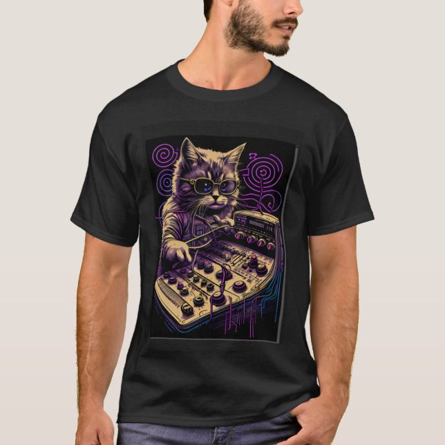 Camiseta Sintetizador do Cat Synthesizer Analógico Sinaliza (Frente)