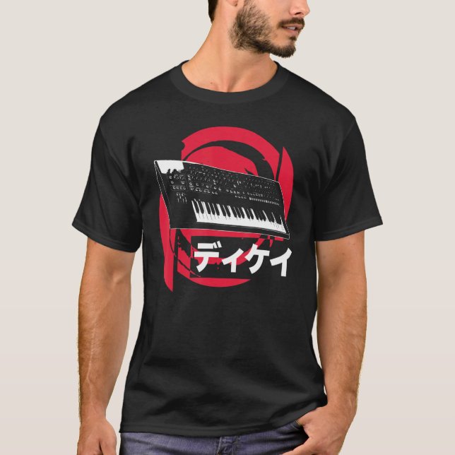 Camiseta Sintetizador Japonês Analog Synthwave Techno Synth (Frente)