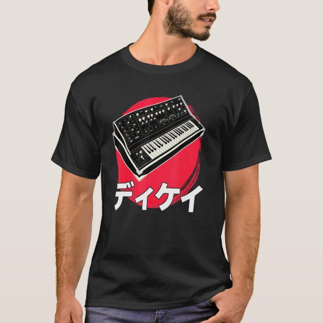 Camiseta Sintetizador Japonês Analog Synthwave Techno Synth (Frente)
