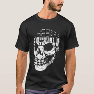 Camiseta Sintetizador Modular Analógico Caveira Música Synt