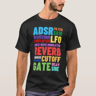 Camiseta Sintetizador modular analógico Palavras do Techno
