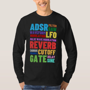 Camiseta Sintetizador modular analógico Palavras do Techno 