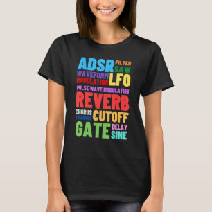 Camiseta Sintetizador modular analógico Palavras do Techno