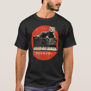 Camiseta Sintetizador Vintage _ Gato - Nerd de Sintetizador