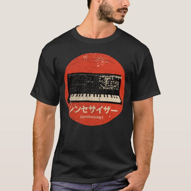 Camiseta Sintetizador Vintage Sincronização Analógica Japon (Frente)