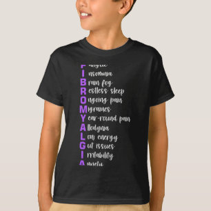 Camiseta Sintomas da Fibromialgia Conscientização Dor Crôni
