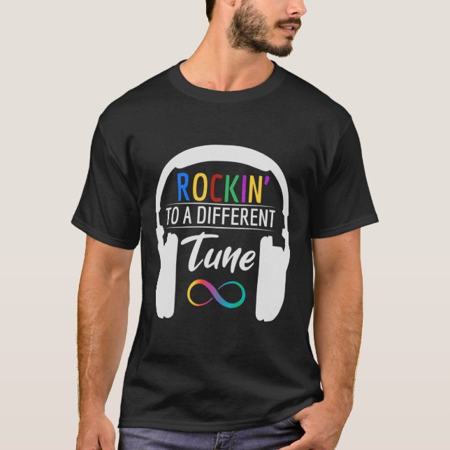 Camiseta Sintonize Rockin Autism Símbolo Infinity A para Di (Frente)
