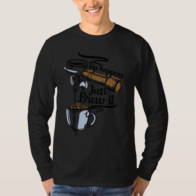 Camiseta Sip Acontece Apenas Compre Café De Bebida Cafeada (Frente)