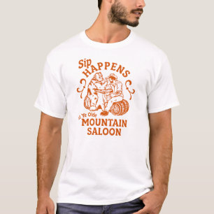 Camiseta "Sip Happenes" Engraçado Presente no Bar do Urso d