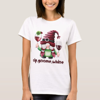 Camiseta SIP, NOME, VIDRAÇAS DE Vinho DE Vinho Cai em T-shi