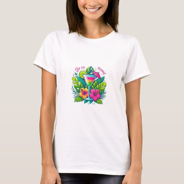 Camiseta "Sip Sip Hooray"-Celebrate Every Sip in Style (Frente)