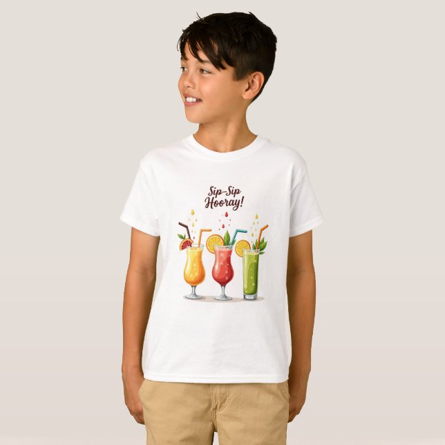 Camiseta Sip Sip Hooray Cute Summer Cocktail T-Shirt (Frente Completa)