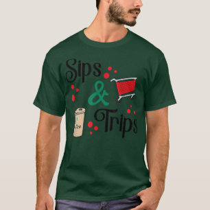 Camiseta Sips e Trips bebem café e viaja comprando Menina