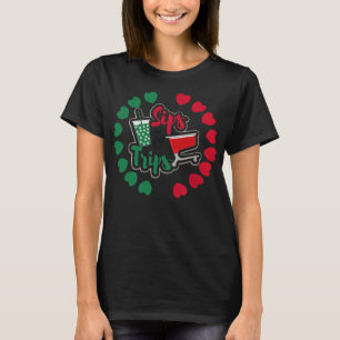 Camiseta Sips e Trips de Café e Comprando Trips