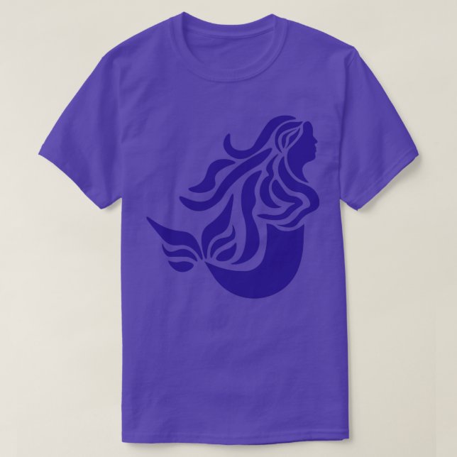 Camiseta Siren, uma sereia azul (Frente do Design)