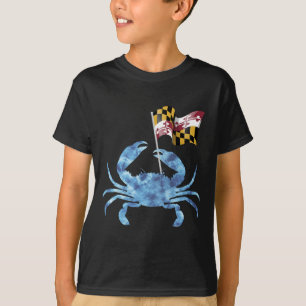 Camiseta Siri Crab Blue Maryland Bandeira de Maryland Féria
