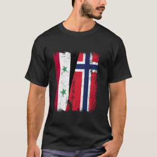 Camiseta Síria Noruega Meia Bandeira Síria Norueguesa Ascen