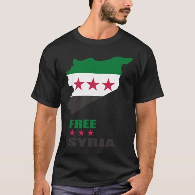 Camiseta SíriaSíria bandeira Liberdade SíriaSíria (Frente)