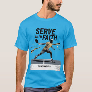 Camiseta Sirva Com Fé Pickleball Cristão