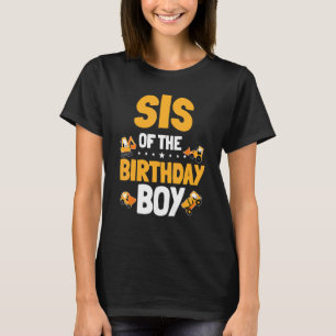 Camiseta Sis Of The Birthday Boy Construction Worker Bday P
