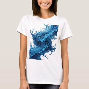 CAMISETA SISTEMA DE ENGRENAGENS CLÁSSICO PRATEADO À ÁGUA