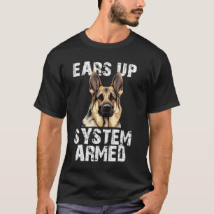 Camiseta Sistema de Orelhas do Cão Pastor Alemão Ativado