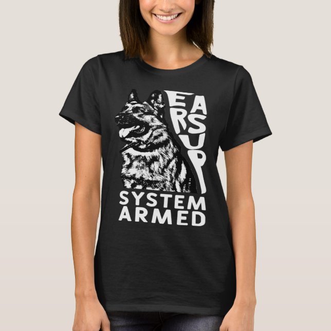 Camiseta Sistema: German shepherd de Cachorro Armado (Frente)