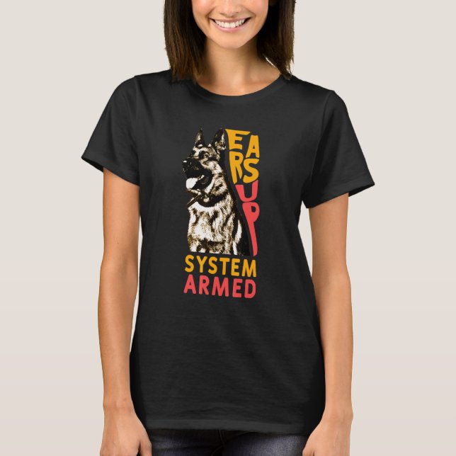 Camiseta Sistema: German shepherd de Cachorro Armado (Frente)