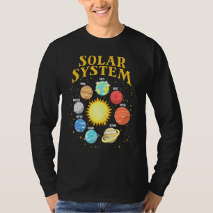 Camiseta Sistema Solar Com Planetas Espaciais Científicos 1