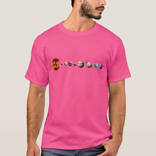 Camiseta Sistema Solar Engraçado - Astronautas Videos games (Frente)