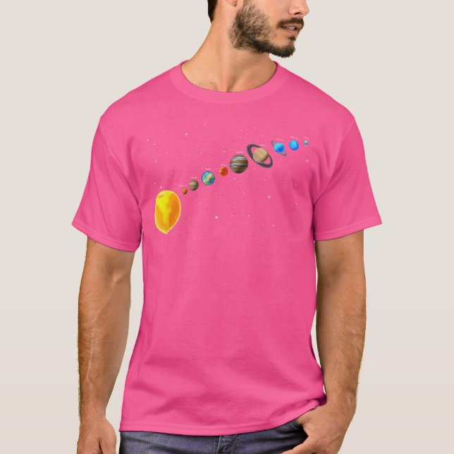 Camiseta Sistema Solar Planetário - Para Astronomia Científ (Frente)